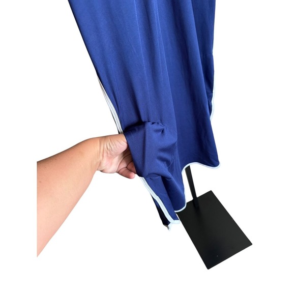 X By Gottex Lorna Binding Dress Sleeveless Medium Navy Golf Pockets Athleisure - Picture 2 of 6